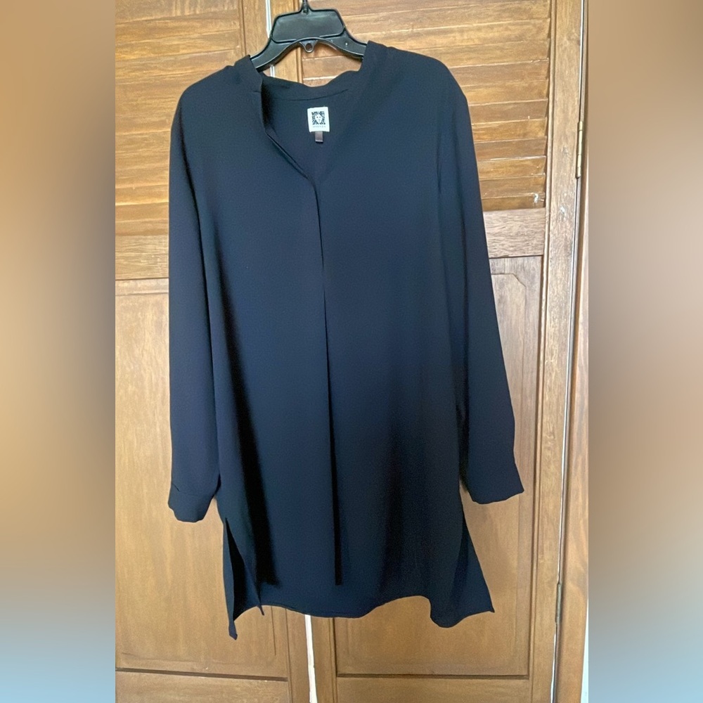 Anne Klein Classic Black Long Sleeve Dress